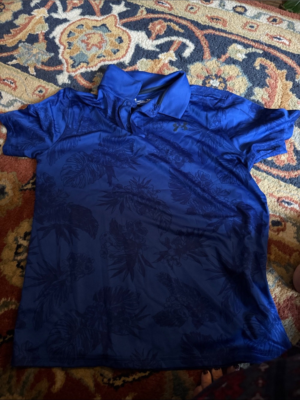 Under Armour boys Blue Floral Polo Shirt